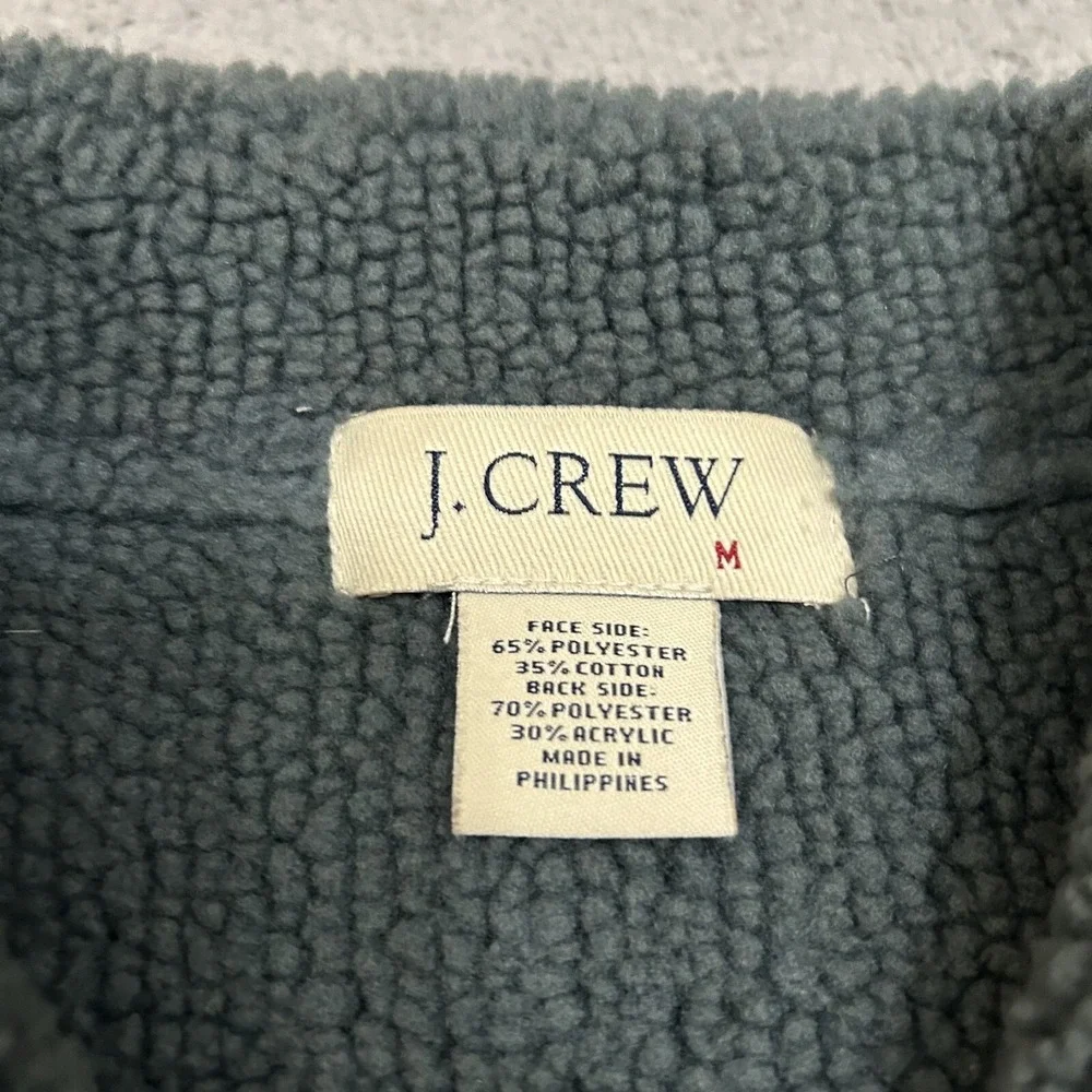 J Crew Vest Mens Medium‎ Gray Sherpa Lined Full Zip Outdoors Polyester Adult
